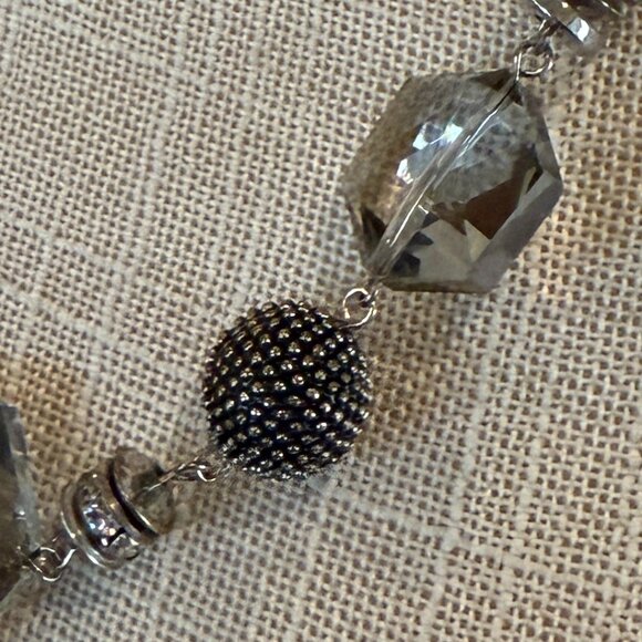 AB Glass and Metallic Bead Necklace - Picture 5 of 7